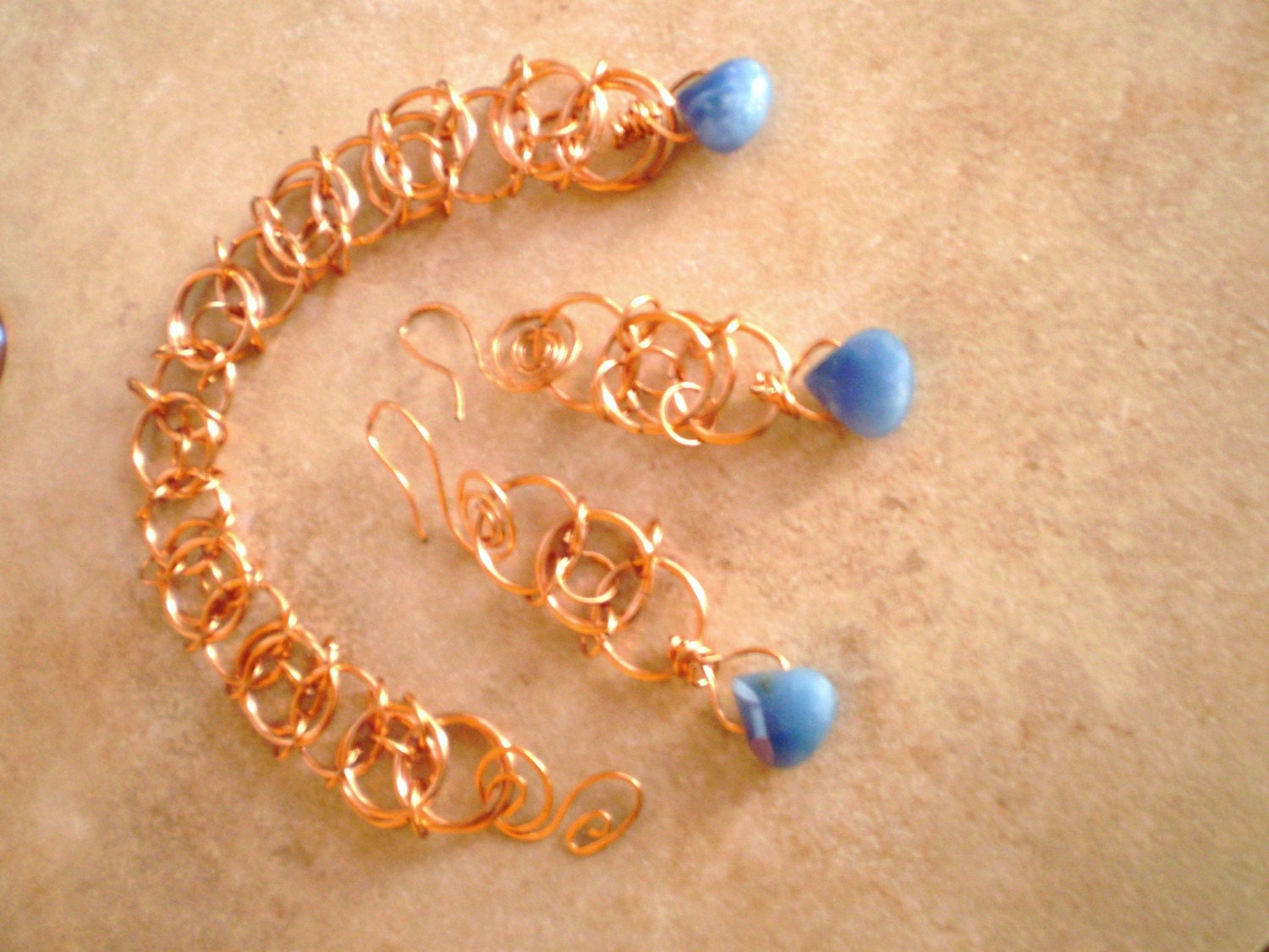 Celtic vision chain maille bracelet and earring set