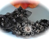 Wedding Garter Set for Bride in Black Regal Lace