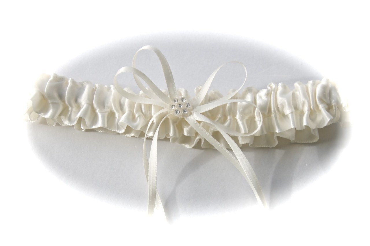 Satin Jeweled Center Tossing Garter