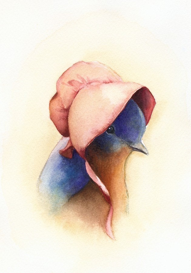 Baby Blue- Bluebird, nursery art