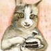 Just Desserts - Cat Watercolor Art- Archival print