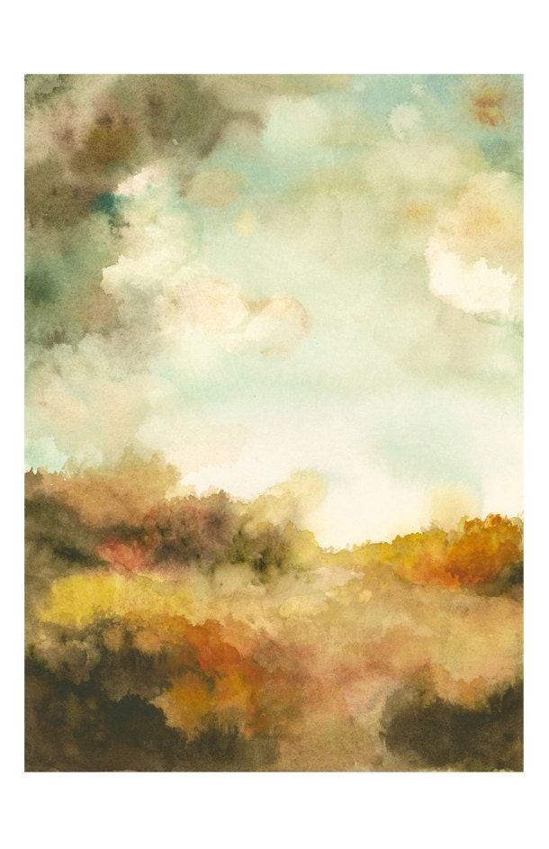 Autumn Day No. 3 Limited Edition Archival Print-, landscape, watercolor, art, decor, nature