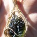 Moldavite - Moldavite necklace - Moldavite Pendant - wire wrap - crystal gem mineral - natural genuine Moldavite specimen - Gold Fill