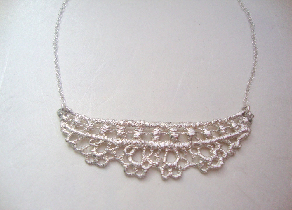 Ida Necklace featured on Anthropologie-Antique Lace in sterling silver