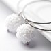 White glass earrings, Vintage sugar glass beads, sterling silver