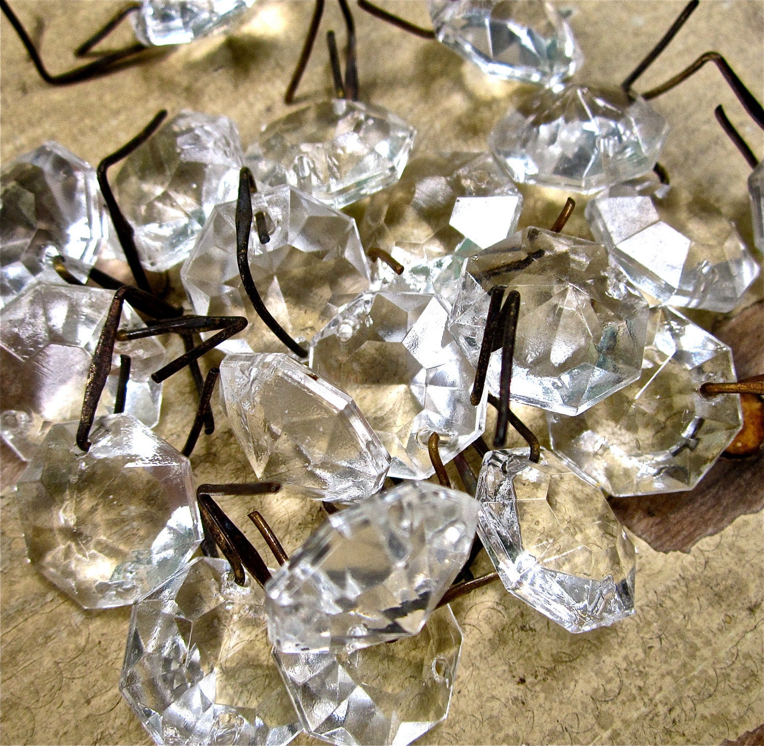 Chandelier Crystal  vintage chandelier crystal three pieces