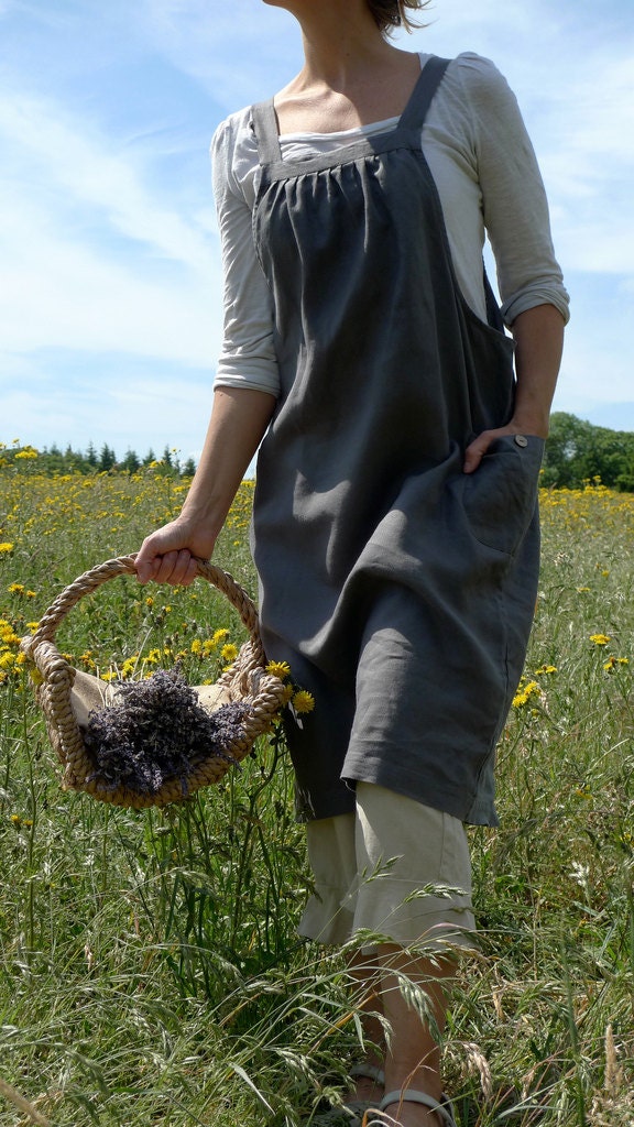 MEDIUM Kitty pinafore jumper dress. Slate grey by Susannah Dashwood