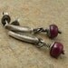 Sterling Silver Ruby Earrings, Oxidized Silver Ruby Jewelry, July Birthstone Birthday, Reserved Listing