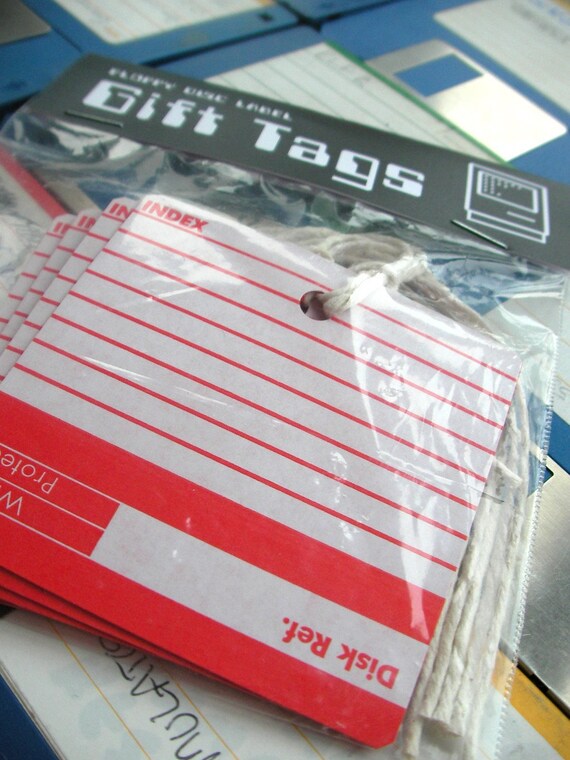 floppy disc label gift tags