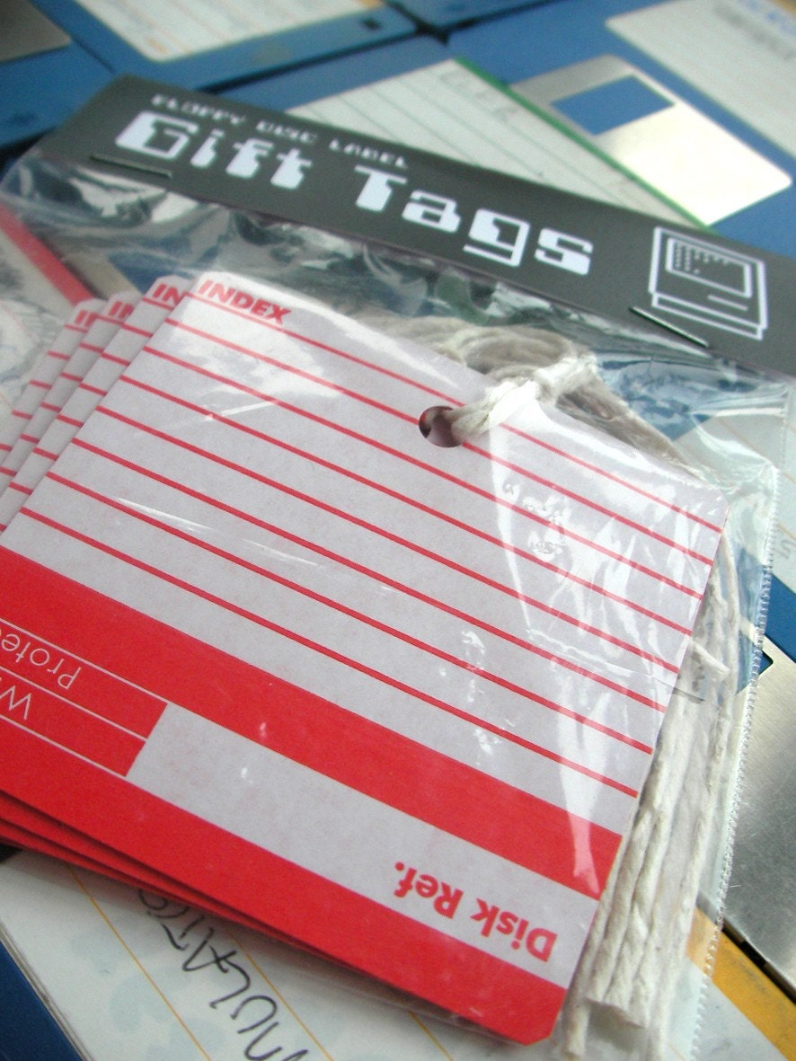 floppy disc label gift tags