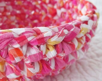 Upcycled Sheet Bowl (Summer Plaid)