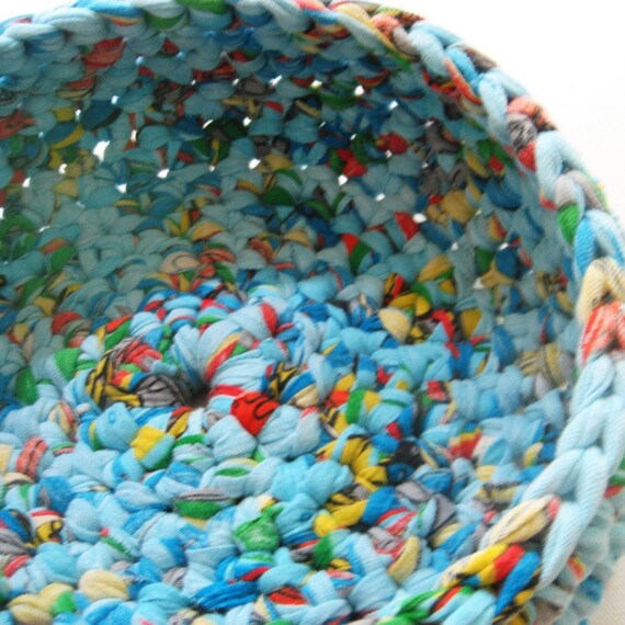 handmade basket upcycled primary jersey knit sheet