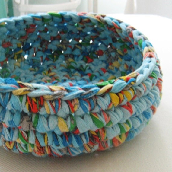 handmade basket upcycled primary jersey knit sheet