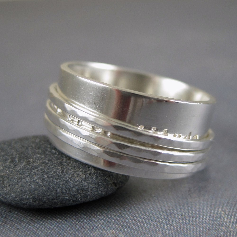 Spinner ring custom made with your personalized inscription