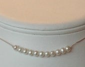 In a Row - Freshwater Pearl on Silk Necklace, Junior Bridesmaids, Flower Girls