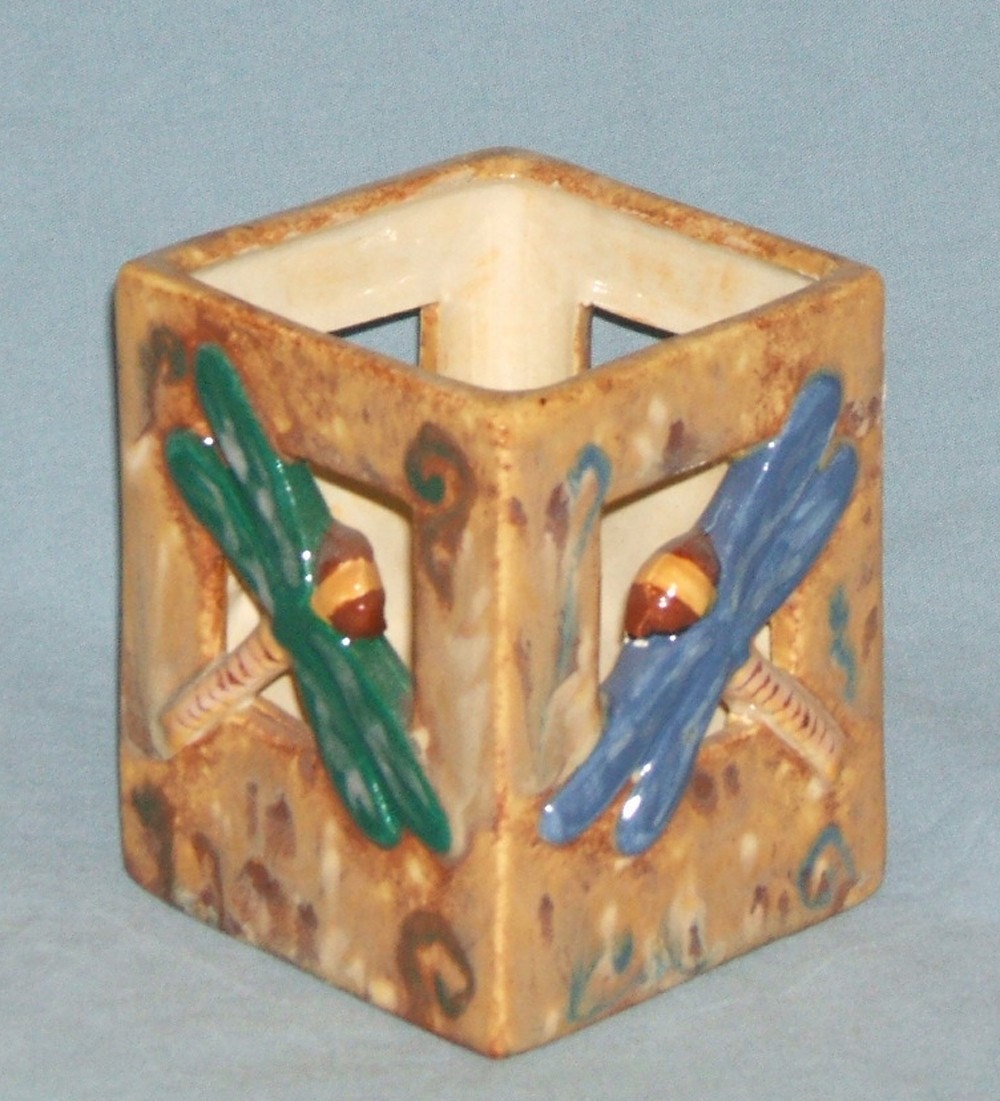 Dragonfly pencil holder