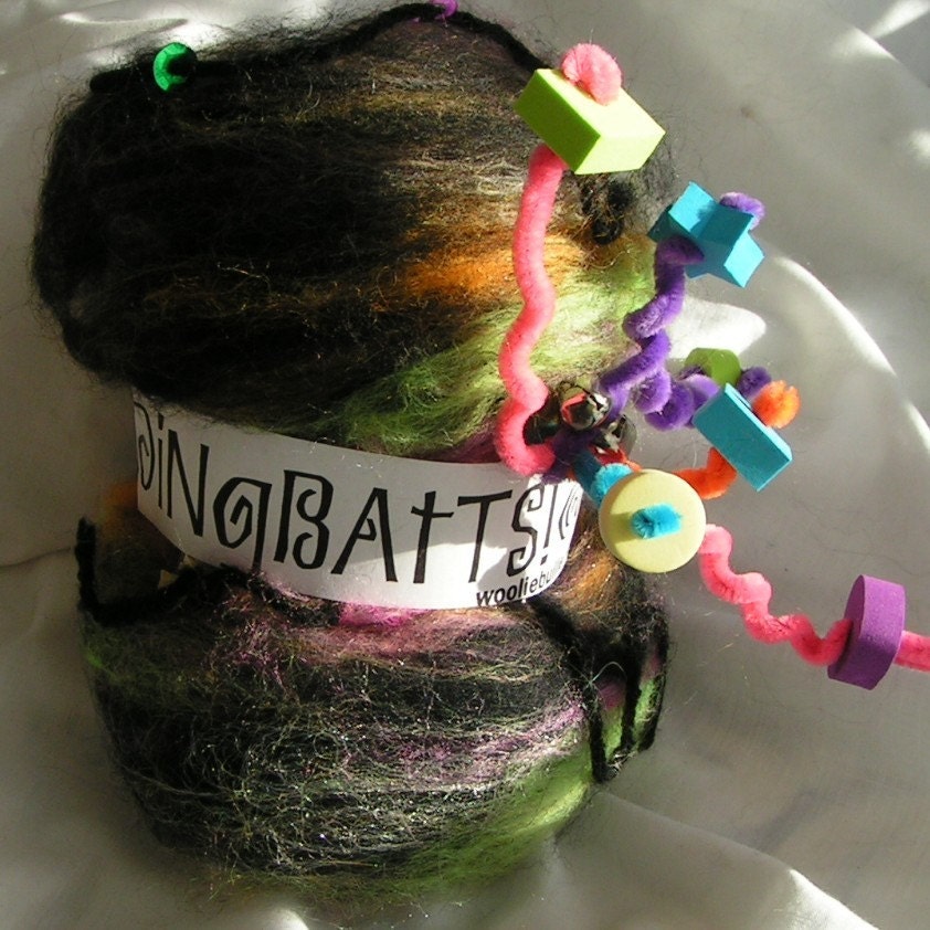 DiNGBaTtS Art Fiber Batts PHAT FIBER December FEATURE Spin Felt Craft Kooky Wacky Krazy Wild Everything Art Fiber Fun