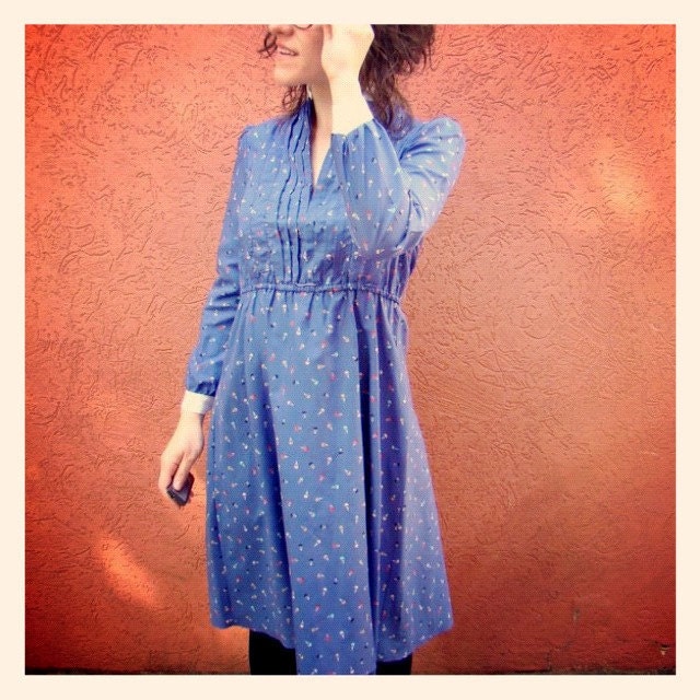 SALE Funky Vintage Parachute Dress - SMALL or MEDIUM - Clearance