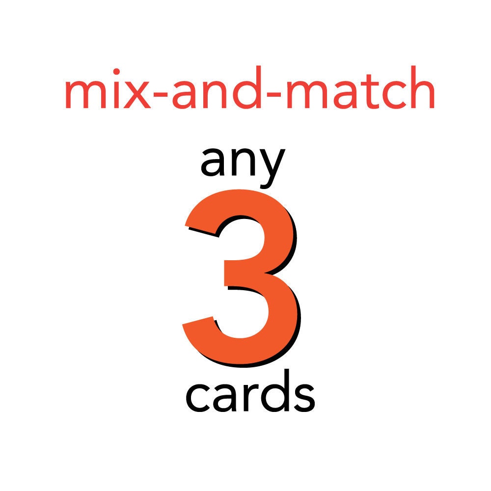 Mix-N-Match - any 3 letterpress greetings