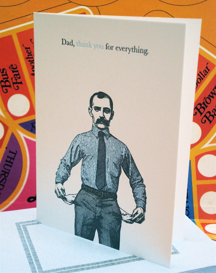Thanks Dad - letterpress father's day greeting