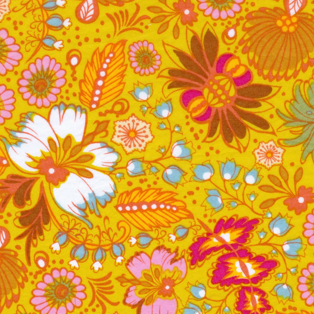 Anna Maria Horner Voile Fabric - Coloring Garden in Citrus from the Little Folks Collection - Half Yard