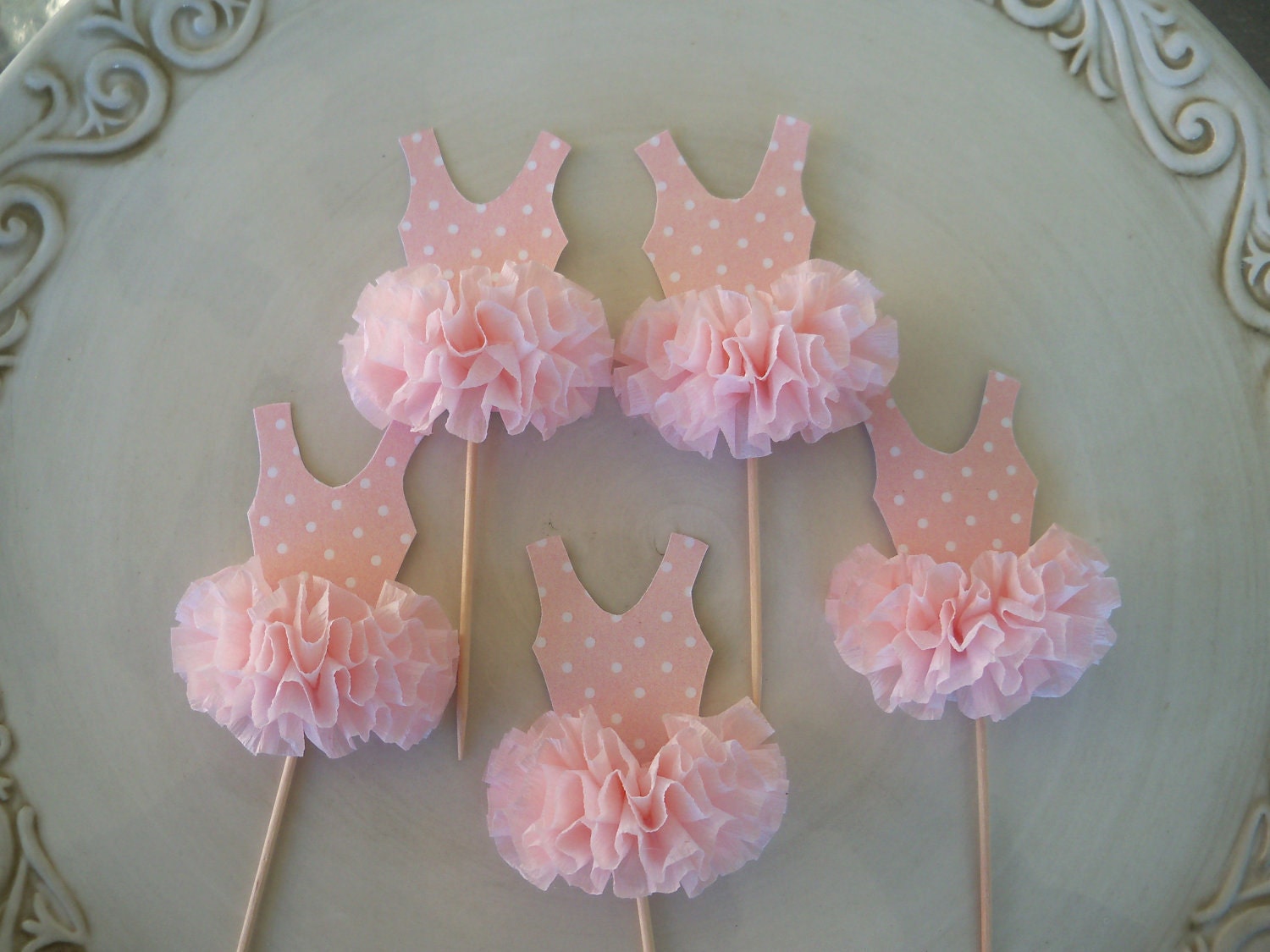 Ballerina Tutu Cupcake Toppers set of 6 for ballet party Il_170x135