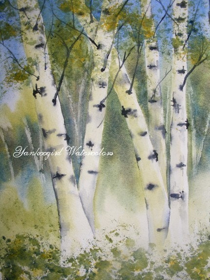 Birches-Original Watercolor painting