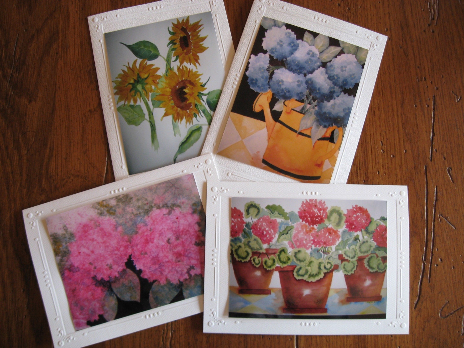 Greeting Cards with prints of my watercolor paintings-set of 4