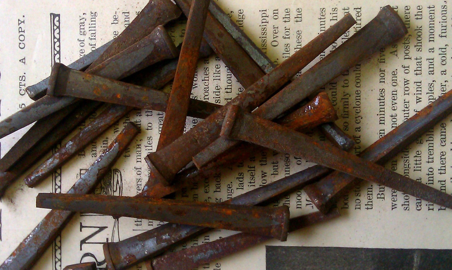 Victorian Rusty Nails Spikes For Crafts or by RetroChalet 