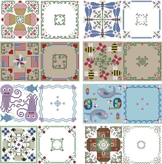 Cross Stitch Biscornu Pack 5