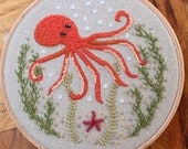 Octopus Crewel Embroidery Pattern and Kit - Theflossbox