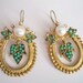 Green turquoise AND Onyx EARRING