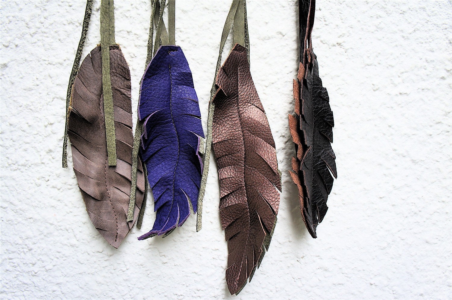 Leather Feathers-Reversable Tassels-Set of two