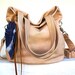 FOR Georgia///Agatha Fold Over in Sandy Brown Leather with Clip On Adjustable Strap