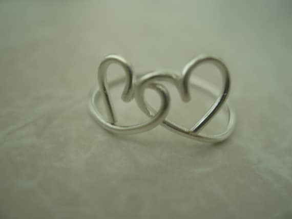Heart to Heart Sterling Silver Filled Wire Ring