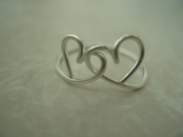 Heart to Heart Sterling Silver Filled Wire Ring
