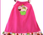 Custom Boutique Clothing Pink Cupcakes Birthday Halter Dress