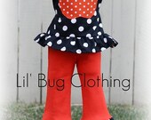Custom Boutique  Clothing Halloween Zebra  Pumpkin Peasant Pant Set