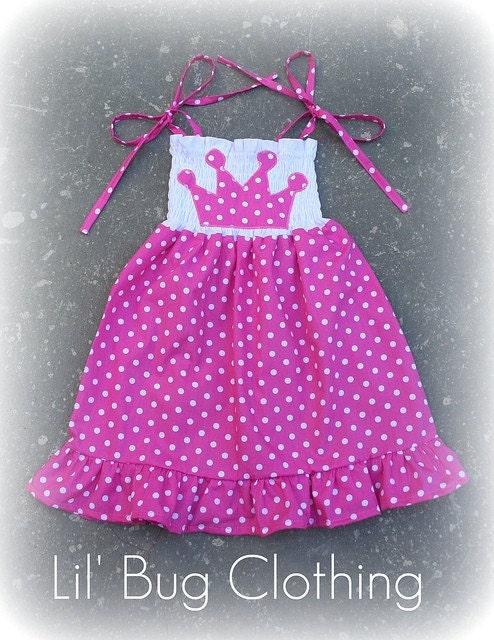 Custom Boutique Princess Smocked Crown Dress Birthday Girl