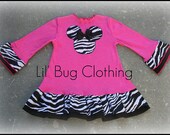 Custom Boutique Knit zebra  Minnie Mouse Pink Dress 12 18 24 2t 3t 4t 5t 6 7 girl