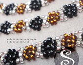 Metals Palette Hand Beaded Flower Chain, Necklace, Jewelry Findings, Supplies