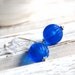 Earrings Cobalt Blue Vintage Lucite and Sterling Silver - simplify