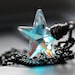 Crystal Star Necklace, Pendant Necklace, Swarovski Crystal Star Pendant and Oxidized Sterling Silver, Northern Lights - Make a Wish