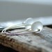 White Glass Earrings, Frosted Glass  Earrings, Bridal Jewelry, White Wedding, Wedding Jewelry, Sterling Silver - Dreamer