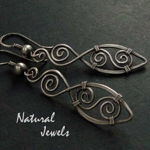 Spiral Feathers - 925 Sterling Silver Earrings