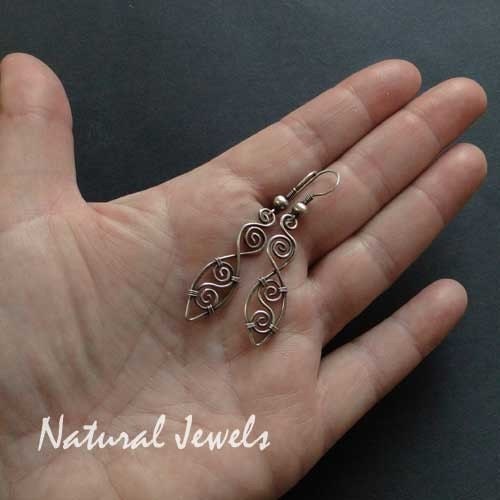 Spiral Feathers - 925 Sterling Silver Earrings