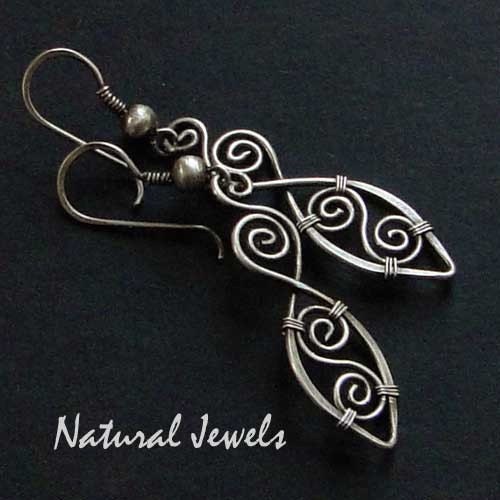 Spiral Feathers - 925 Sterling Silver Earrings