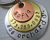 Sofia triple disc personalized pet id tag