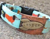 Custom pet ID quiet collar tag - for 1 1/2" collars - The Rocket