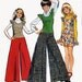Vintage 70s Sewing Pattern Simplicity 5763 Girls Top, Skirt and Palazzo Pants Size 8